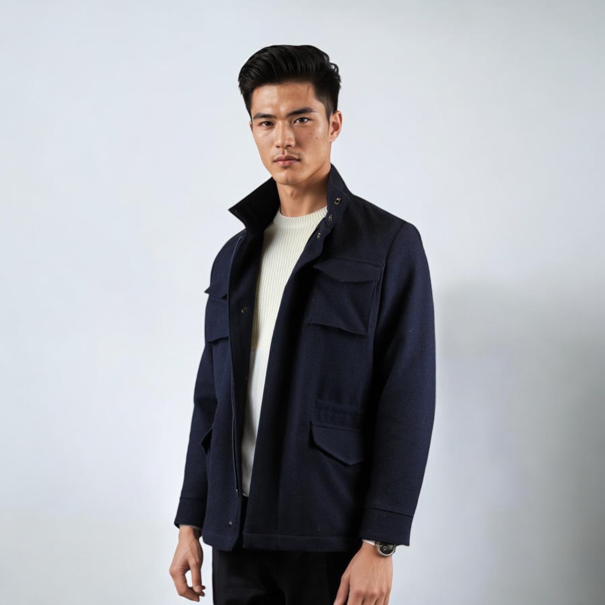 images/virtuemart/product/EREDI PISCOPO Field jacket in lana diagonale FIELD JKT BLU on model.jpg